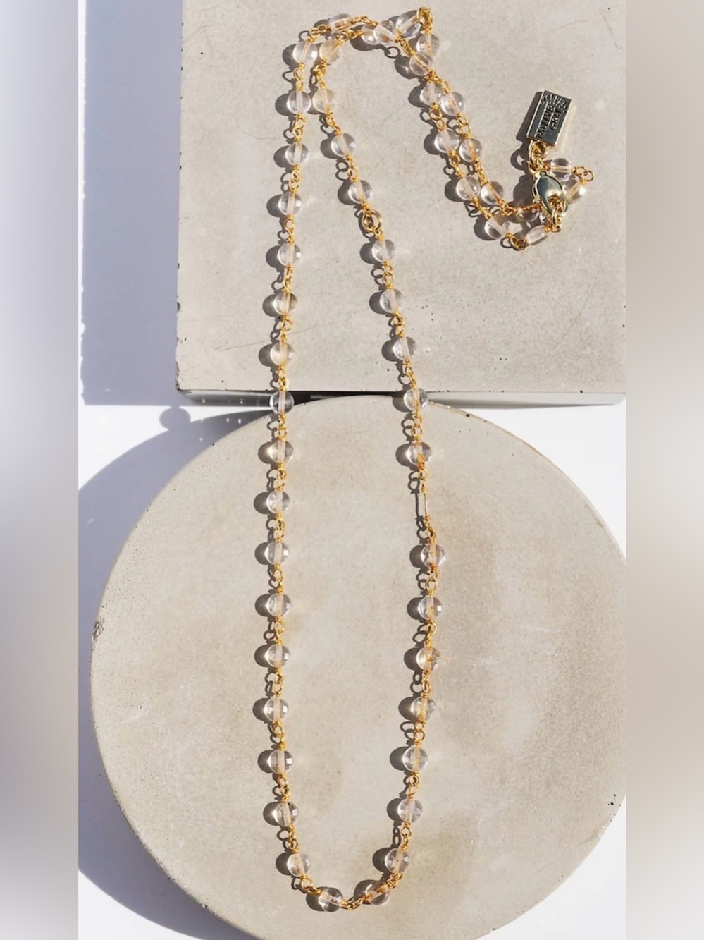 NATIVE GEM QUARTZ APRIL BIRTHSTONE NECKLACE